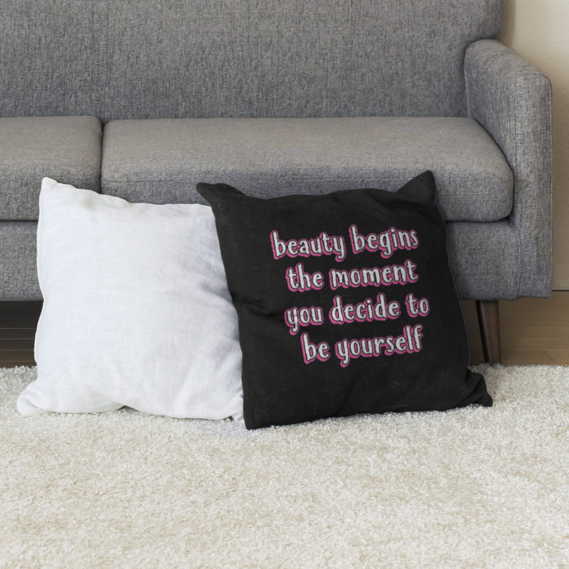 Coussin de sol True Beauty, 40 po x 40 po, Rose