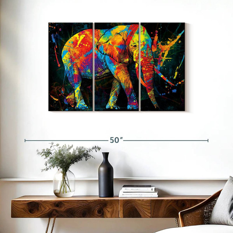 Elephant Color Grunge, 24" H x 38" W
