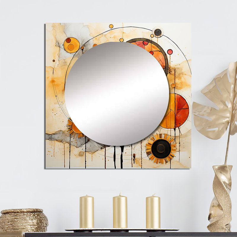 Kedwin - Miroir géométrique mural moderne pour salle de bain, 23 po x 23 po