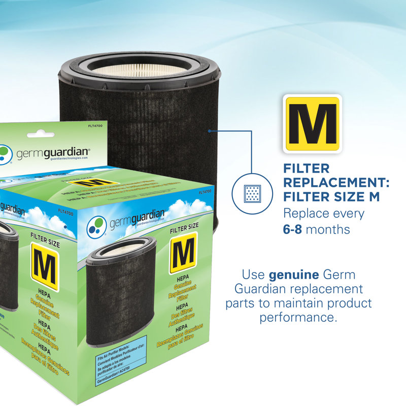 White 18" Energy Star Air Purifier with HEPA Filter and UV-C