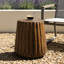 Table d'appoint à texture rustique, 16,3 po de hauteur, finition brune, pour la décoration intérieure et extérieure avec arbre, patio, jardin