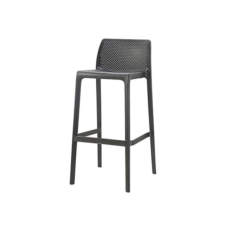 Tabouret de bar d'extérieur de qualité commerciale 29 po - ensemble de 4, conception perforée et filet, polypropylène toutes saisons, empilable, sans assemblage
