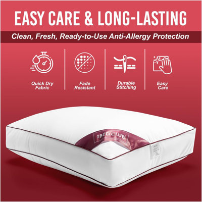Microfiber Box Pillow 70x45cm, Soft Plush Filling Cushion with Hypoallergenic Support for Comfortable Sleep