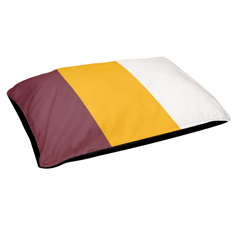 Coussin de lit pour chien Cincinnati, Très grand (l 50 po x P 40 po x H 7 po), Bourgogne / doré / blanc