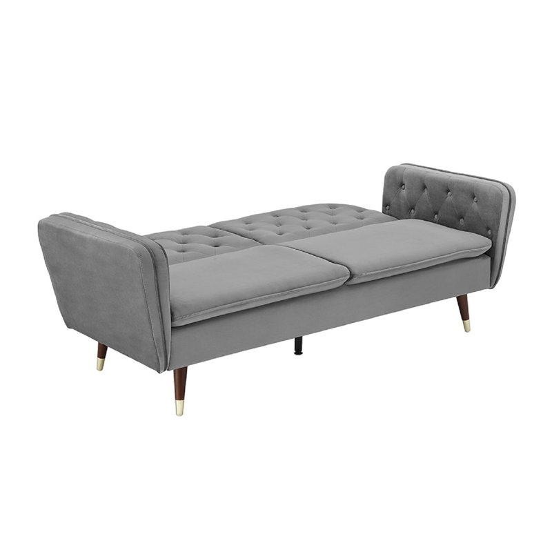 Hera 2 Seater Velvet Sleeper, Grey