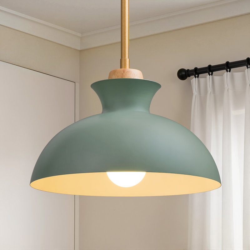 Luminaire suspendu simple Raih 1- avec abat-jour vert
