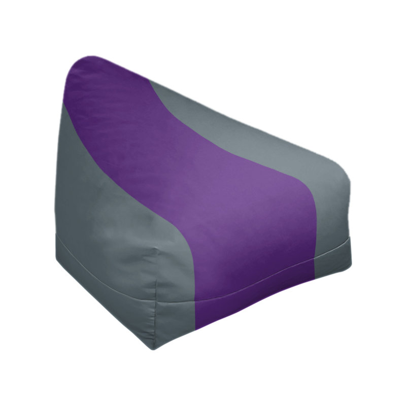 Sacramento Bean Bag Chair & Lounger, 27" x 27" x 30", Slate Gray/Purple/Slate Gray