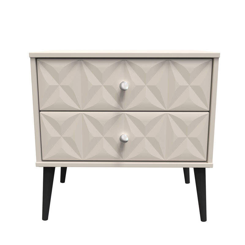 Pixel 58cm W Manufactured Wood Bedside Table, Beige