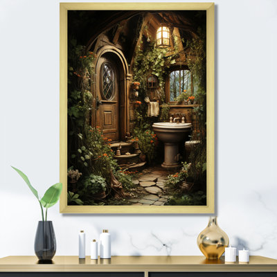 Chumenti Bathroom Rustic Woodland Retreat I Framed On Canvas Print