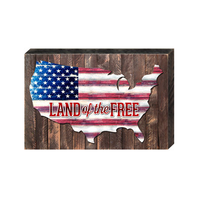 Décoration murale à blocs de bois avec drapeau patriotique usa