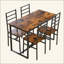 Ensemble 5 pièces de mobilier de salle à manger moderne en métal et bois pour 4 personnes, chaises de table de salle à manger