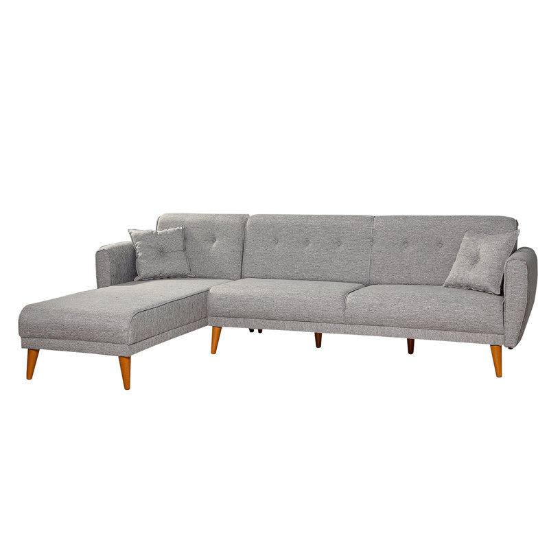 Brunson 4 Seater Sofa Bed, Grey, Right Hand Facing