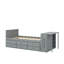 Lit plateforme simple en bois multifonctionnel avec bureau et tablette de rangement au bout du lit, lit gigogne intégré et 3 tiroirs-526349827