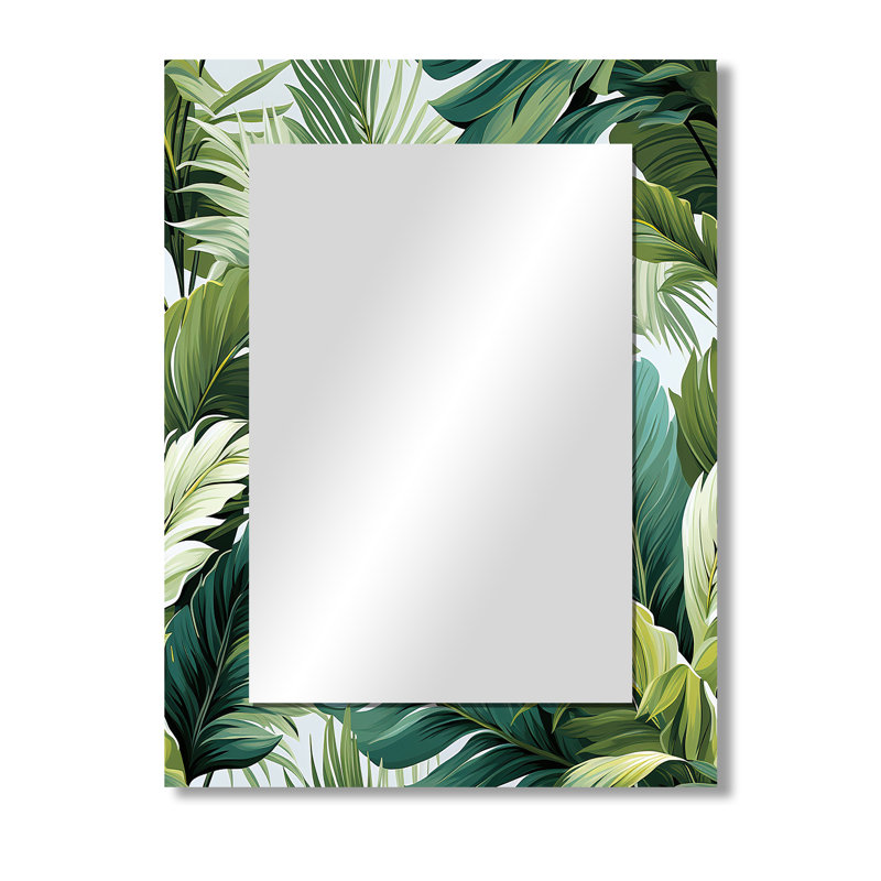 Braynen Palm Mirage, motif tropical - miroir mural décoratif tropical, grand miroir tropical, impression d'art en métal