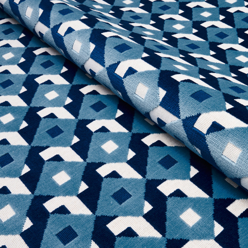 Tissu en velours Schumacher x Johnson Hartig Dazzle Ship