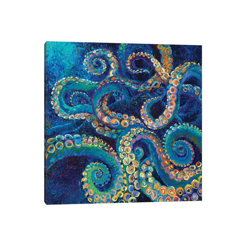 Tentacollage II by Iris Scott - Floater Frame Square Print on Canvas, Wrapped Canvas, 45.72 cm H x 45.72 cm W x 1.91 cm D