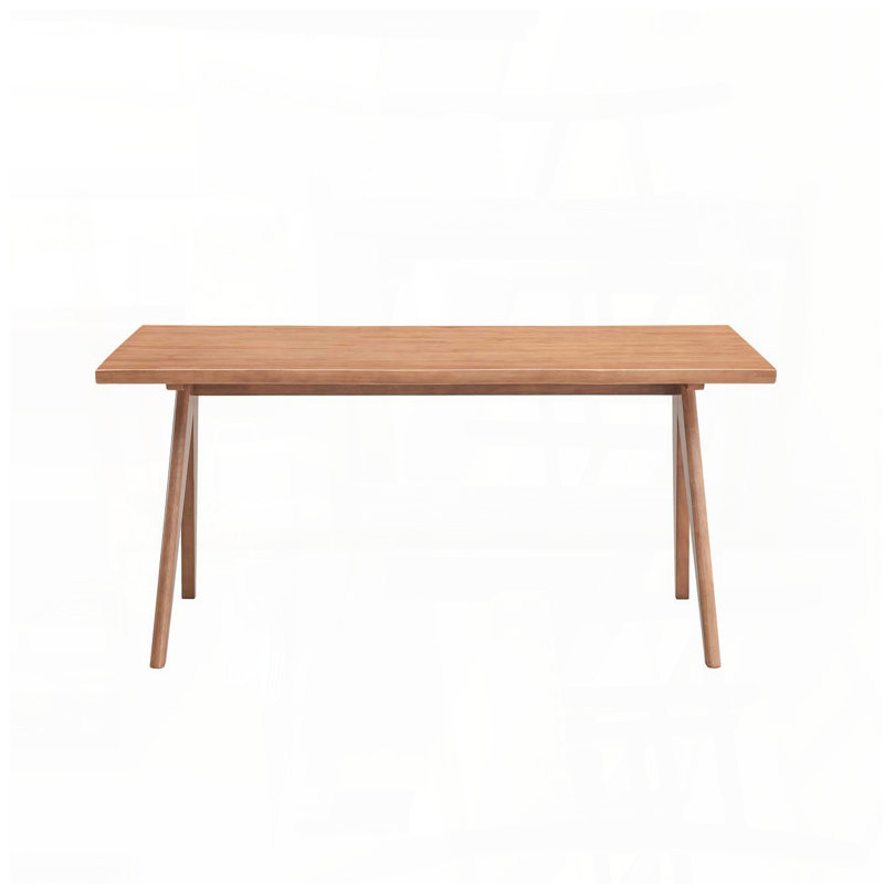 Natural Finish Mid-Century Modern Rectangular Dining Table