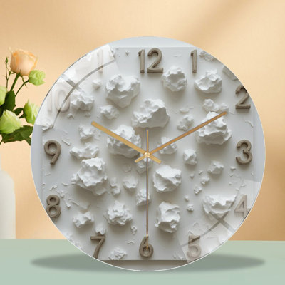 Modern Decorative Wall Clock with Artistic Design Art - 12'' Modern Glass Wall Clock