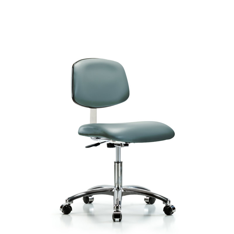 Angol Vinyl Task Chair, Casters, Light Blue