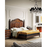 King Solid Wood and Upholstered Standard Bed