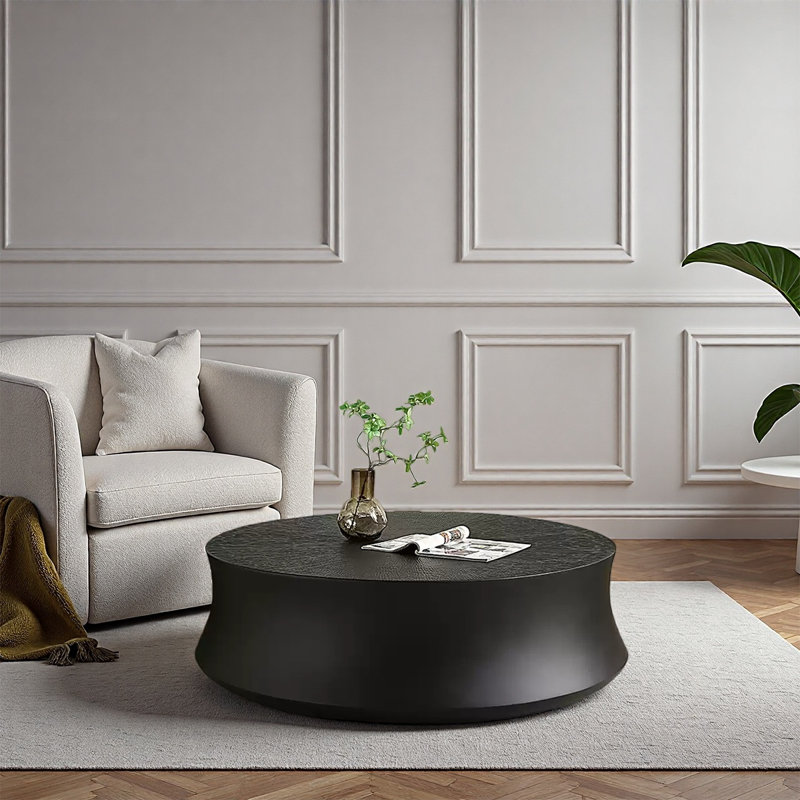 Table basse gyroscope noire italienne minimaliste