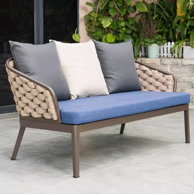 Canapé d'extérieur en métal 56,29 po avec coussins Sunbrella® Nalen
