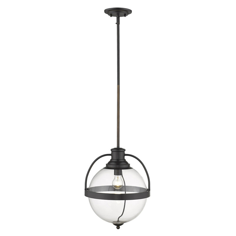 Luminaire sphère suspendu 1 lumières simple Alijah, Bronze frotté à l'huile