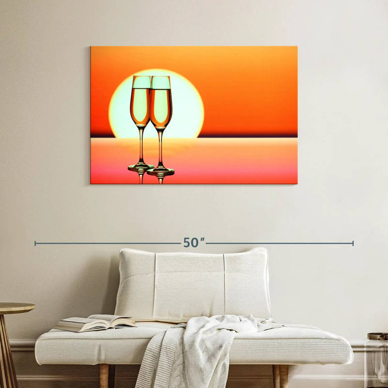 Yarlin champagne coucher de soleil, H 26 po x l 39 po