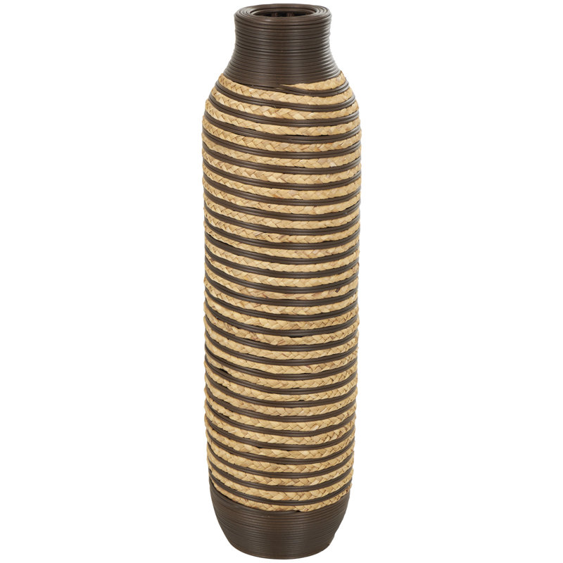 Grand vase décoratif brun en velours foncé tissé à la main Favian, H 31,75 po x l 8,85 po x P 8,85 po
