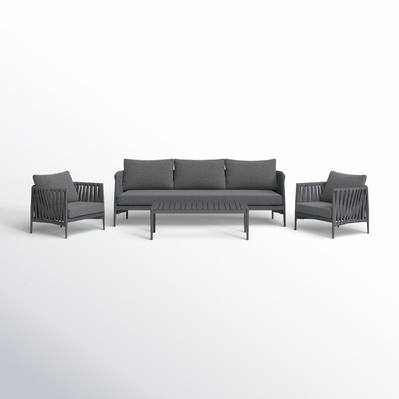 Zeke 4-Piece Deep Seating Set, Gray