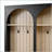 Farmhouse Arch Hall Tree with 8 Hooks, Drawers, and Wood Grain Back Panels-2001353830