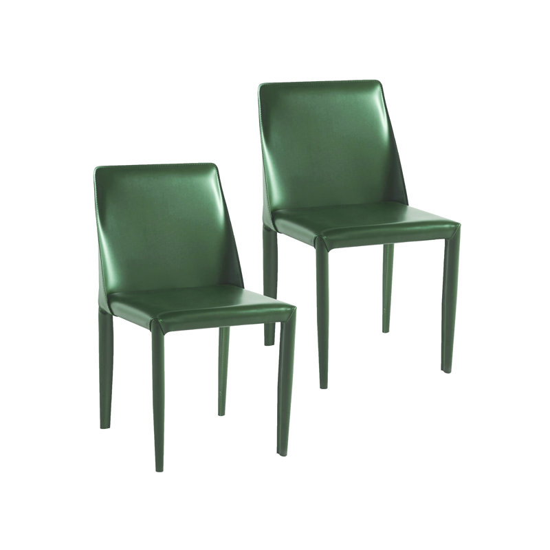 Chaise rembourrée en cuir Rebbeca Bridle, Vert