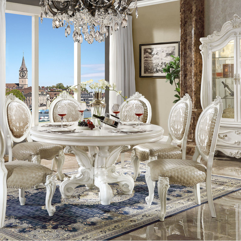 Versailles  Round Dining Table W/Single Pedestal