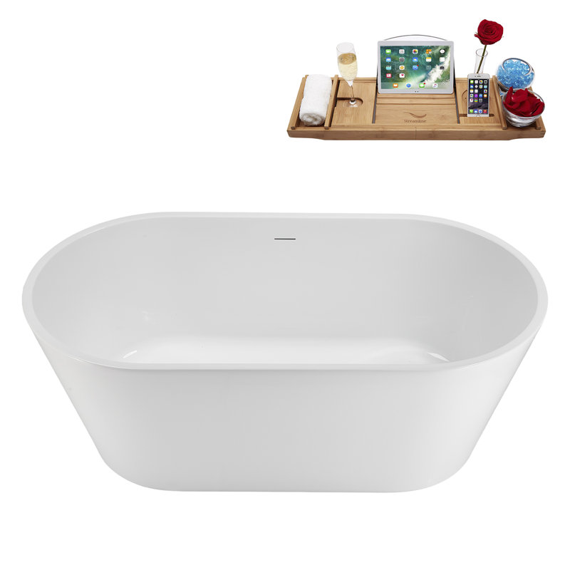 Baignoire autoportante 59 po avec drain interne 59 po Streamline