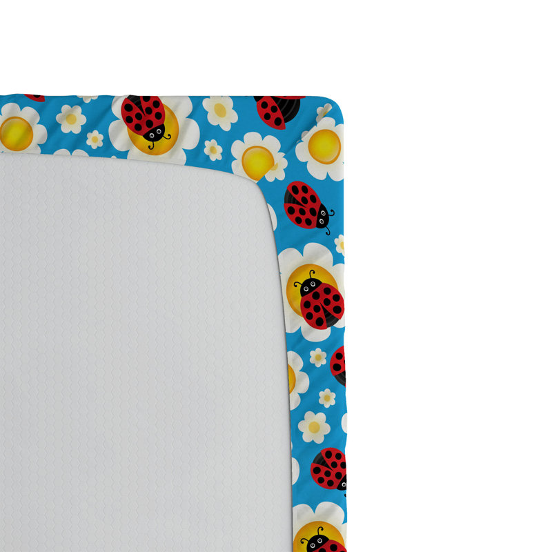 Drap-housse Ambesonne, paquet de 2, Drap-housse de taille simple, Floral rouge / bleu