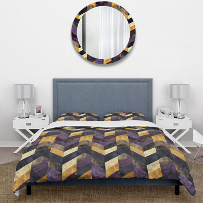 Purple Majestic Chevron II - Traditional Duvet Cover Set