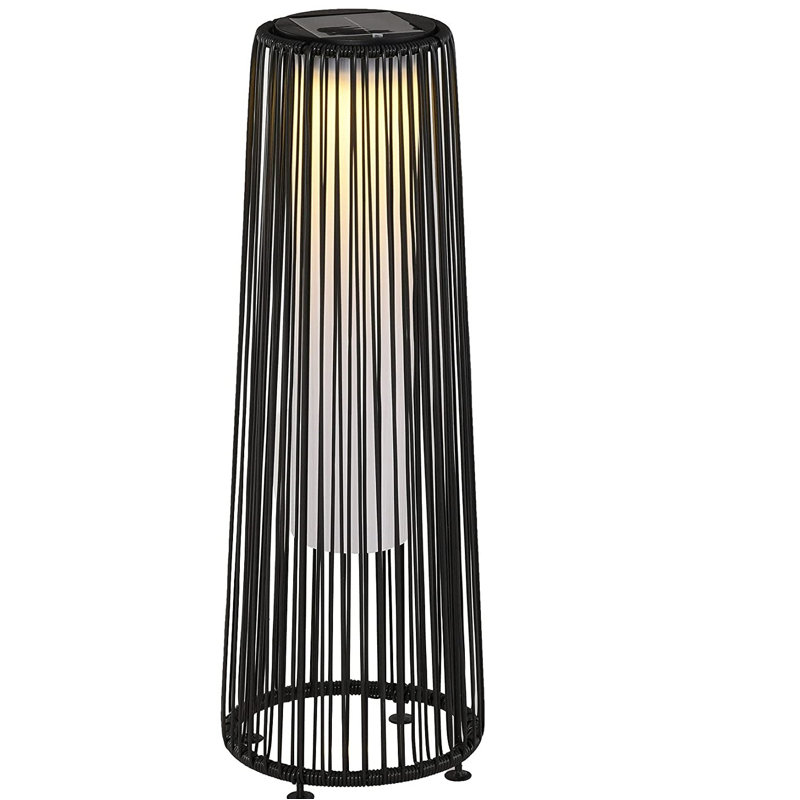 Barrese 61cm Solar Powered Integrated LED Outdoor Floor Lamp, Black