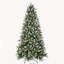Sapin de Noël de 2,74 m (9 pi) avec 3750 branches, baies rouges et pommes de pin, en PE+PVC saupoudré de neige-696085236