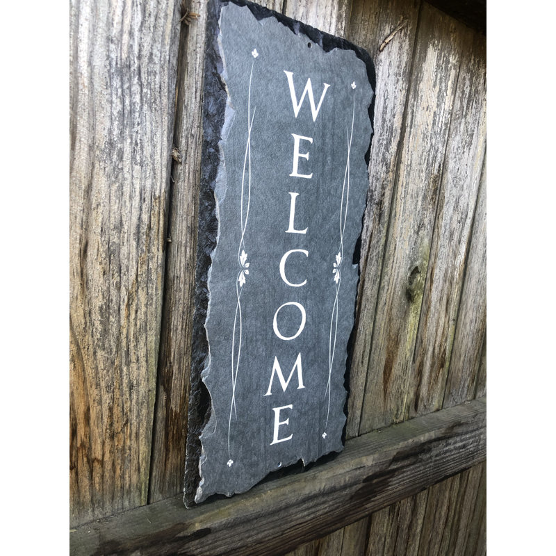 Plaque d'adresse en ardoise personnalisée Sassy, Montage à 2 trous, Noir, H 12 po x l 6 po