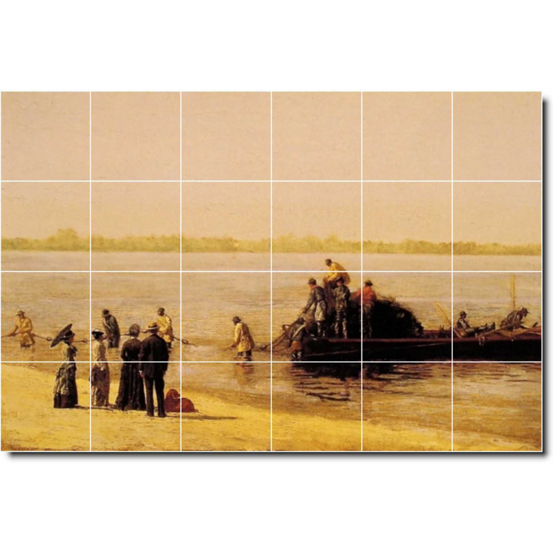 Carreau de céramique décorative 36 po x 24 po 6 po x 6 po, Bord de l'eau 02968