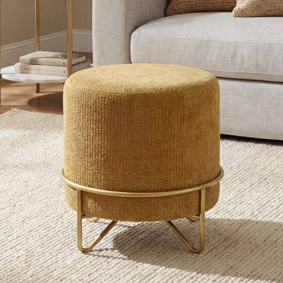 36 cm W Chenille Round Ottoman