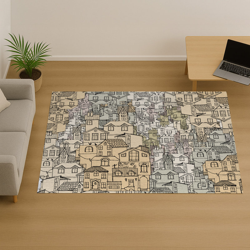 Geometric Area Rug, Rectangle 90 x 150 cm