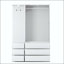 Armoire moderne avec 2 portes, 6 tiroirs et rail suspendu