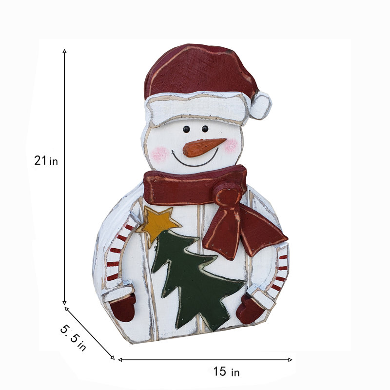 Ensemble de 2 décorations de Noël père Noël et bonhomme de neige 20 po pour l'intérieur et l'extérieur
