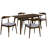 5-Piece Dining Set 1 Table 4 Chairs, Rubberwood Frame, Faux Wood Tabletop, Retro - Elegant For Kitchen & Family Dining-1408984265-1408984276-1408984264
