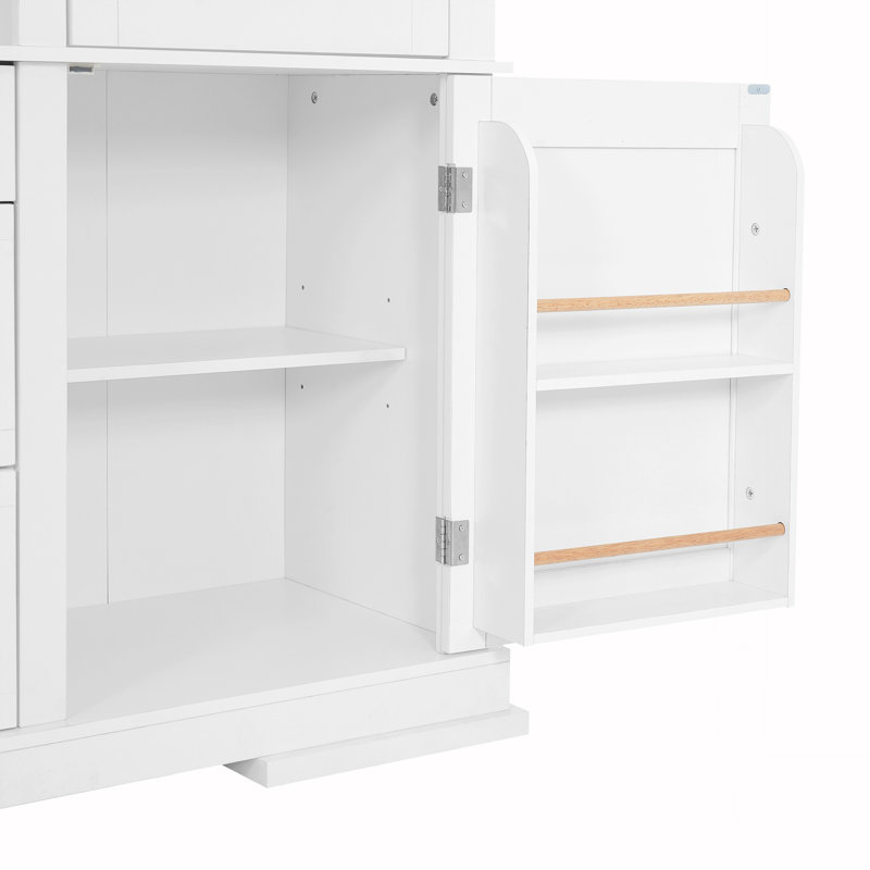 Kitchen Pantry Storage Cabinet, White