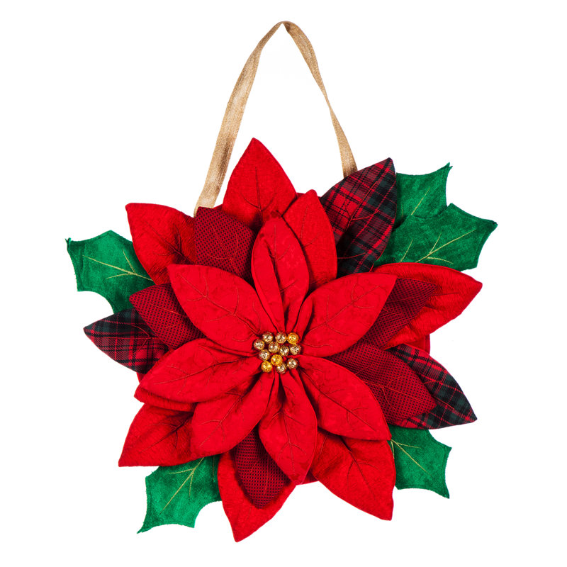 Décoration de porte poinsettia