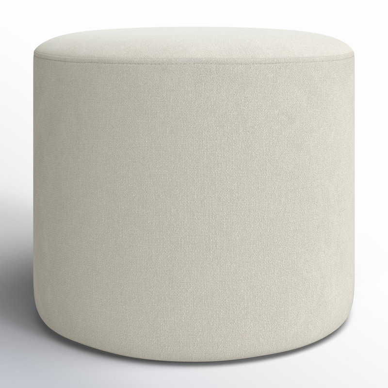 Upholstered Pouf, Cream