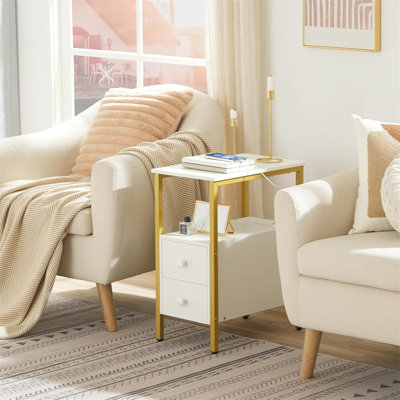 30cm W Metal Bedside Table