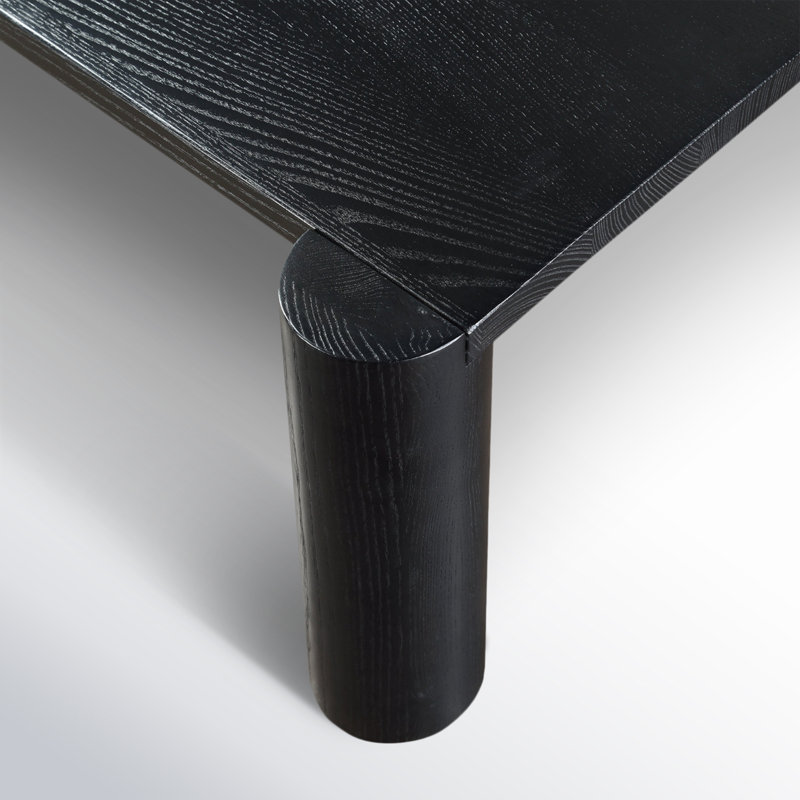 Post 36'' Black Oak Solid Wood Low-Profile Coffee Table